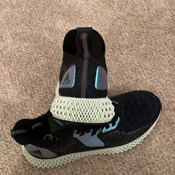 Men’s Adidas Alphaedge 4D Core Black-Glory Blue-Collegiate Purple FV6106 New - Picture 3 of 4